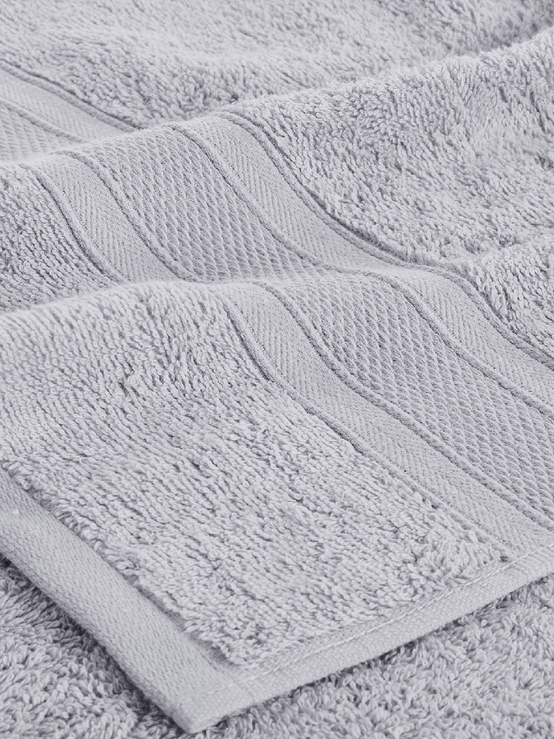 MYTRIDENT Unisex Set Of 6 Grey Solid Sustainable 500 GSM Towel Set