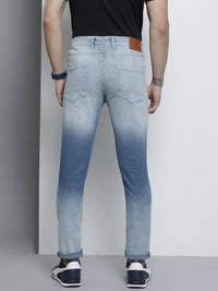The Indian Garage Co Men Blue Slim Fit Mildly Distressed Ombre Stretchable Jeans