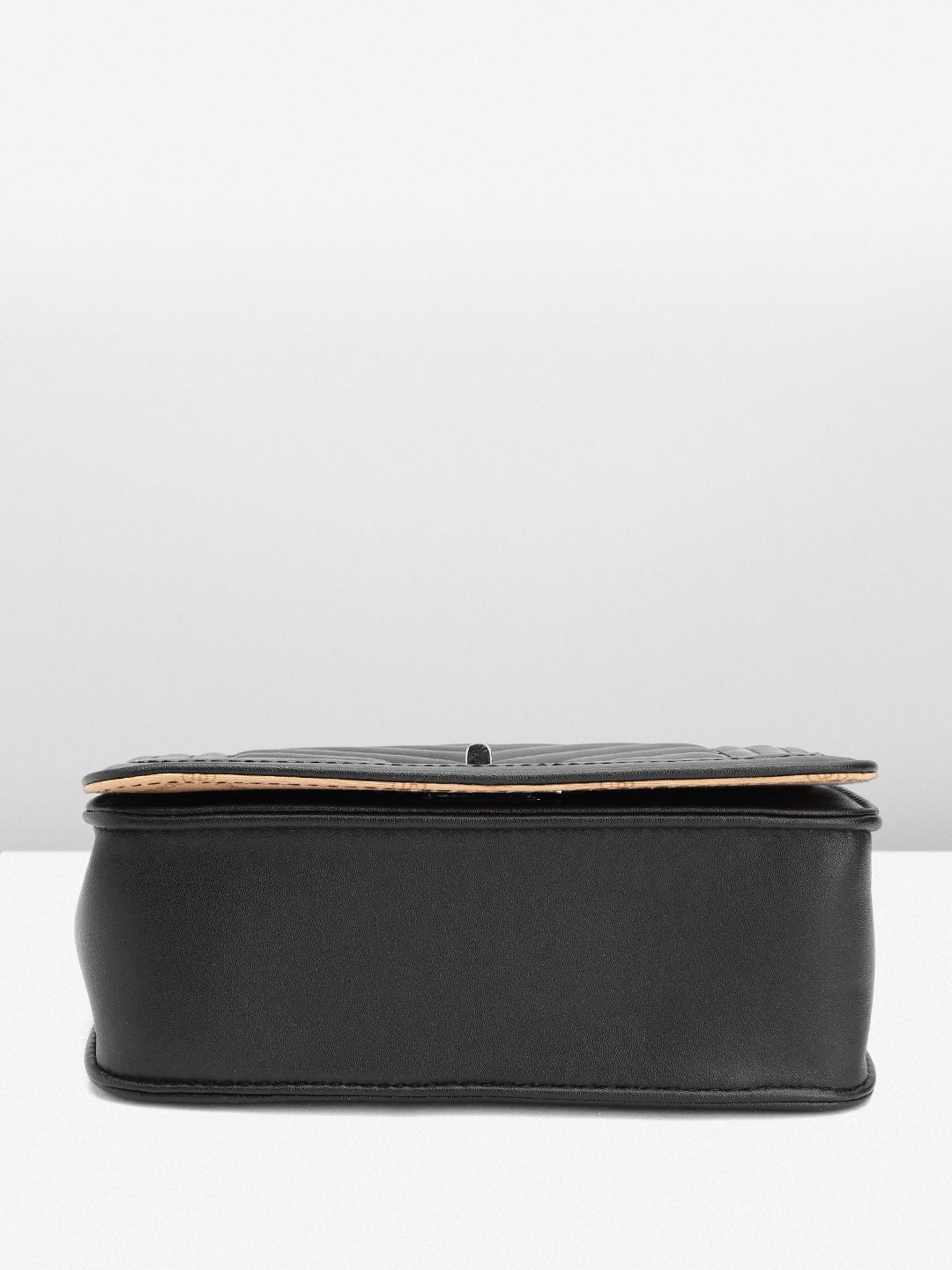Lino Perros Geometric Textured Structured Sling Bag with Quilted Detail