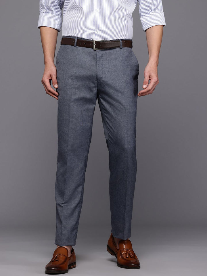 Raymond Men Textured Slim Fit Formal Trousers