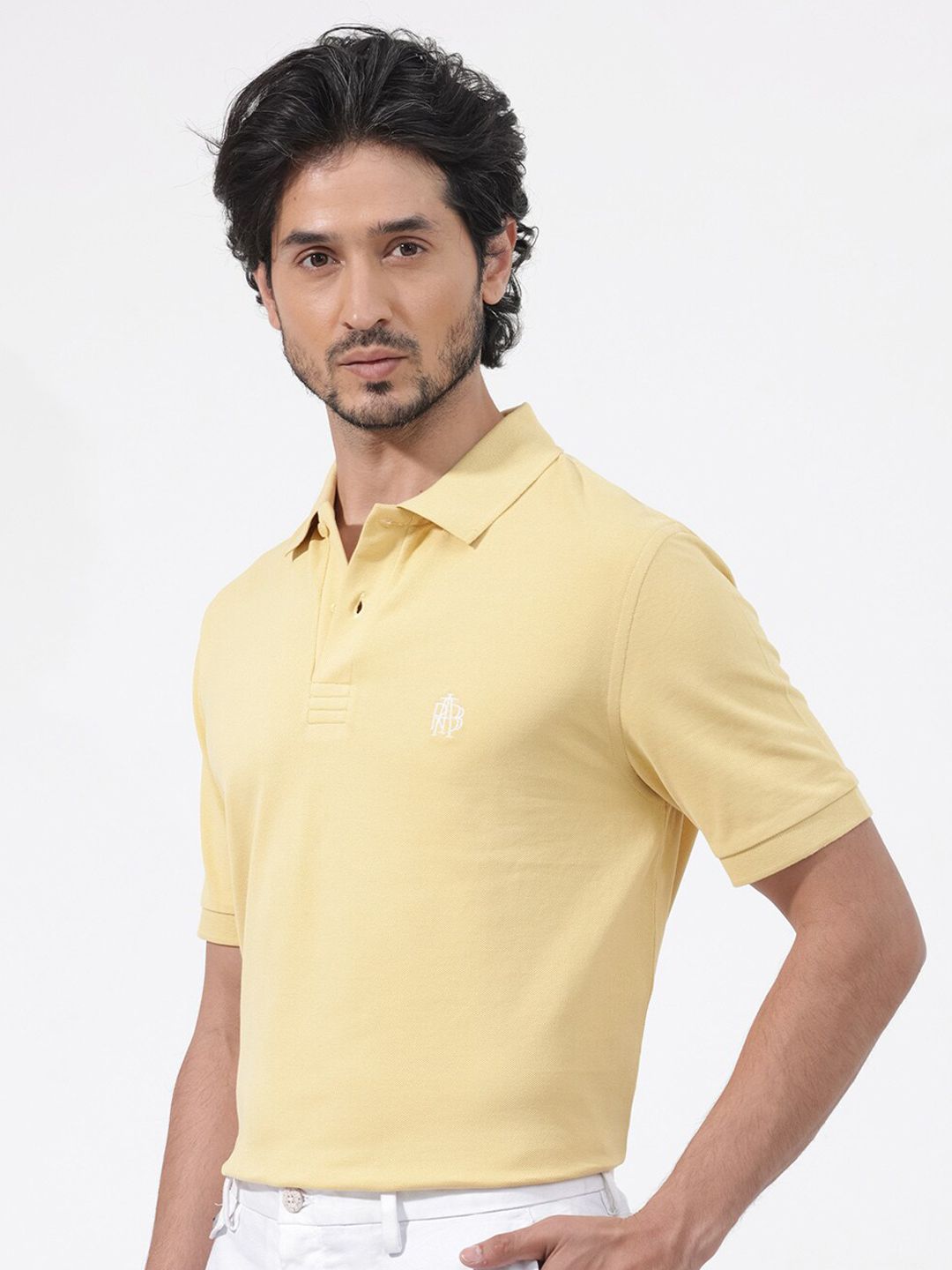 RARE RABBIT Men Paret-Bright Regular Fit Polo Collar Cotton T-Shirt