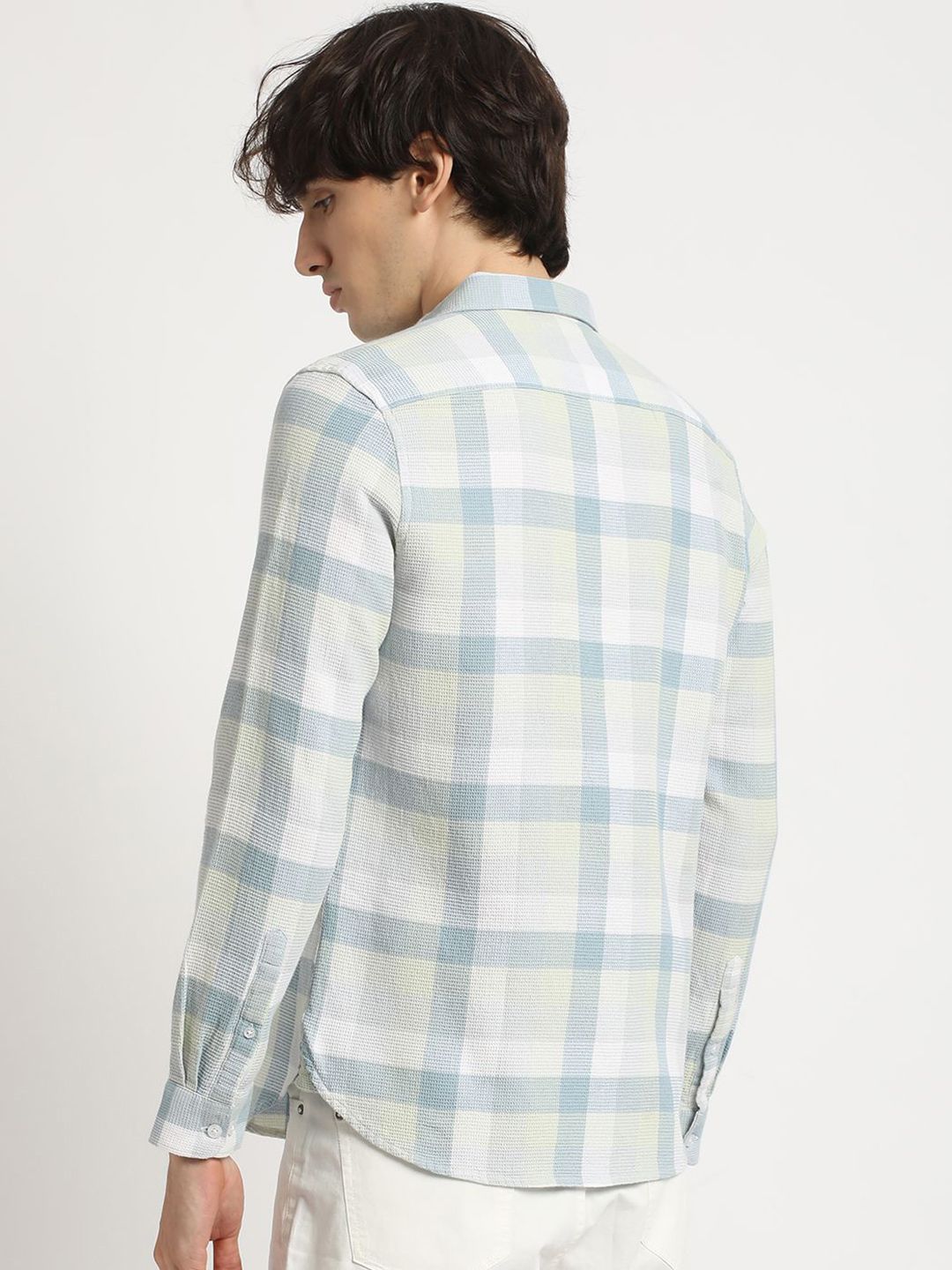 THE BEAR HOUSE Men's Checked Slim Fit Casual Shit