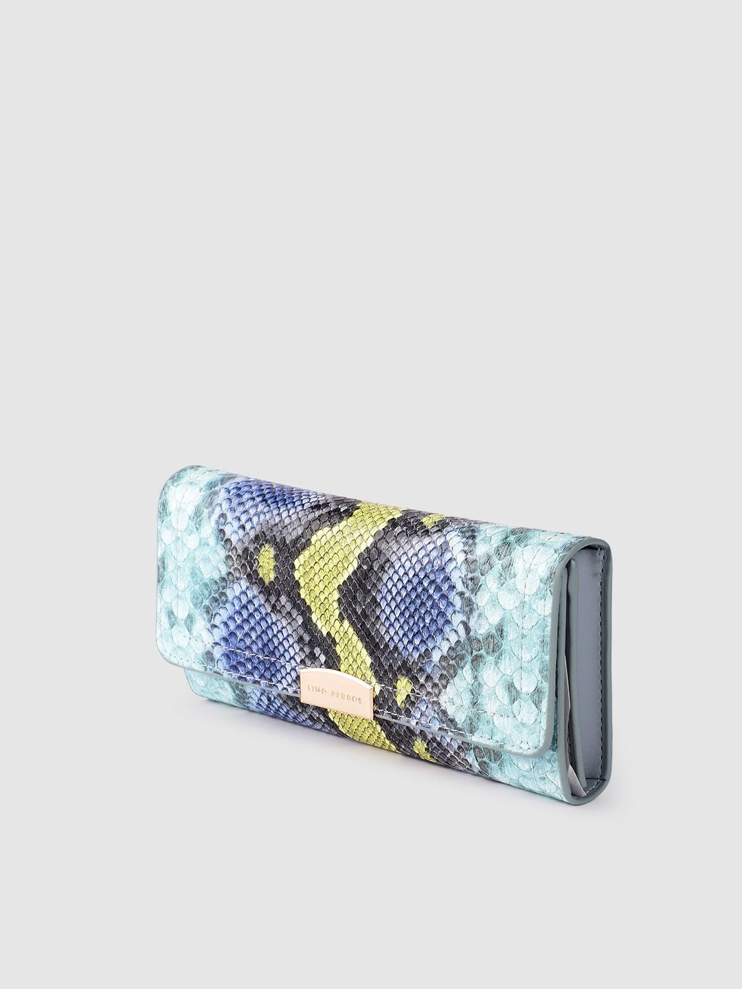 Lino Perros Women Snake Skin Textured Three Fold Wallet