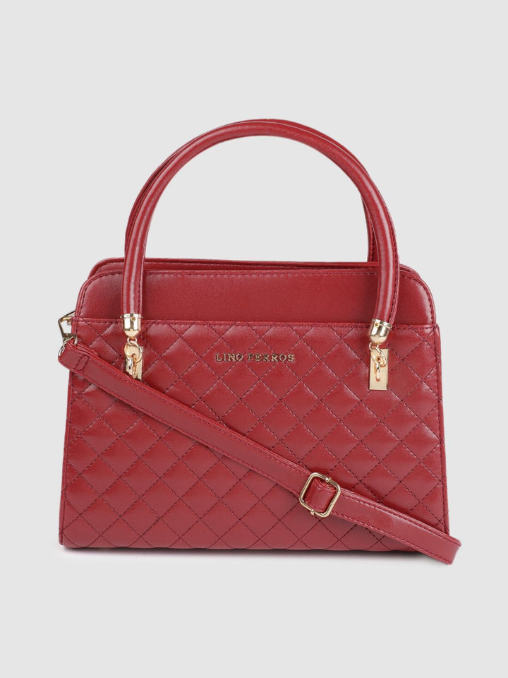 Lino Perros Red Quilted Handheld Bag