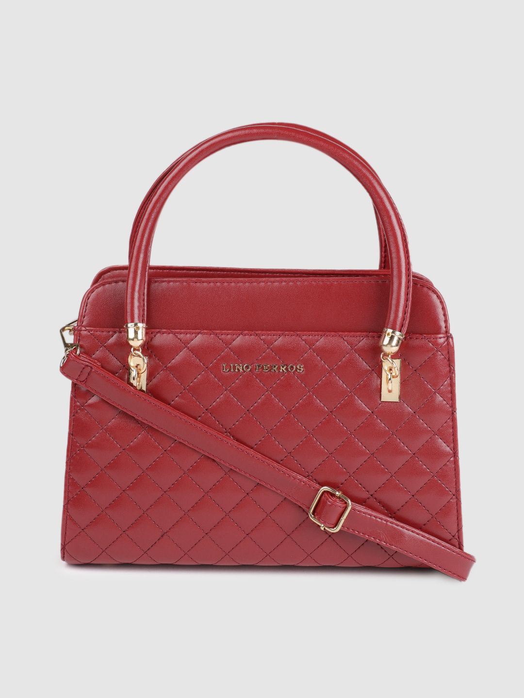 Lino Perros Red Quilted Handheld Bag