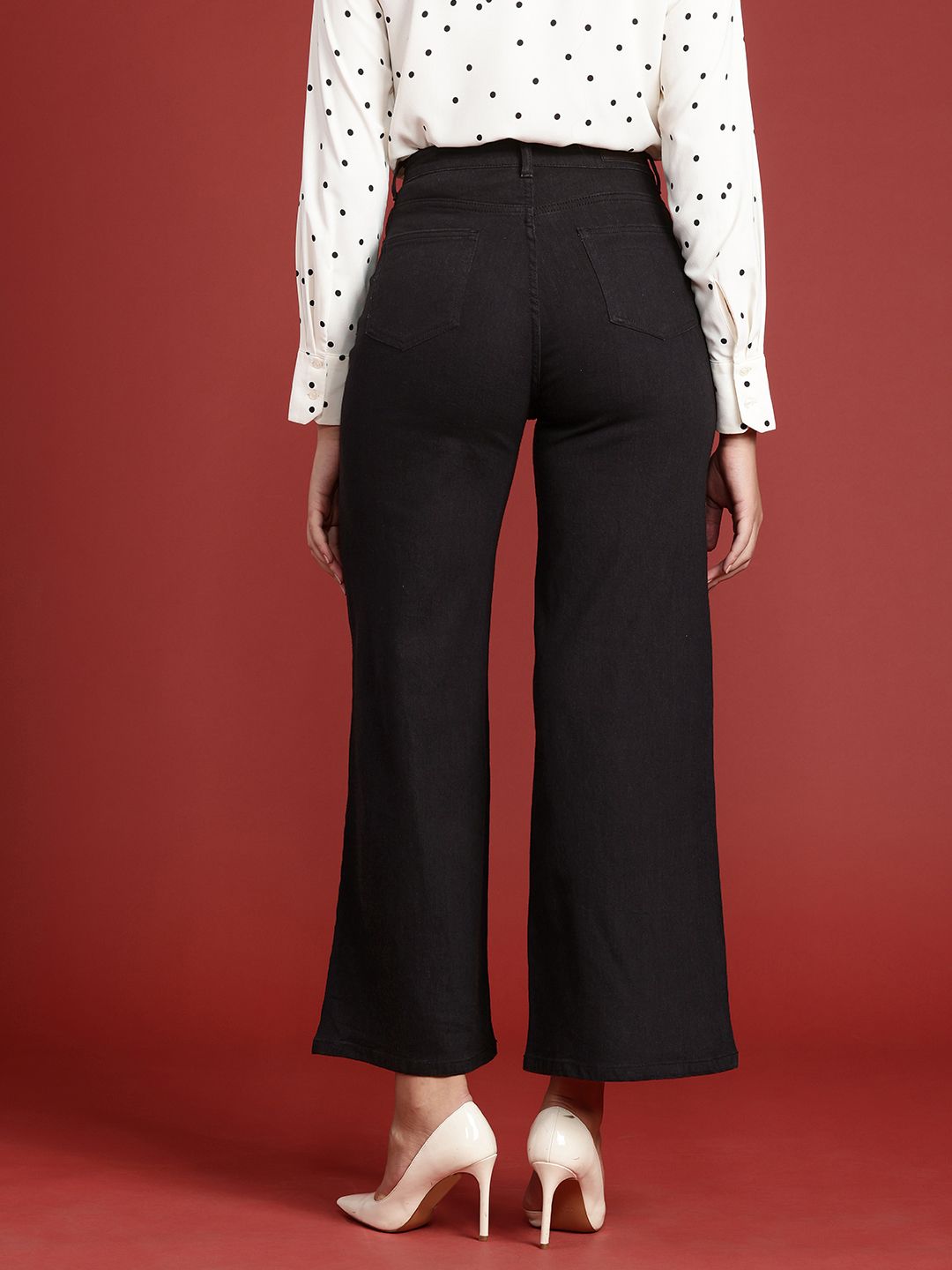 all about you Women Wide Leg High-Rise Stretchable Jeans