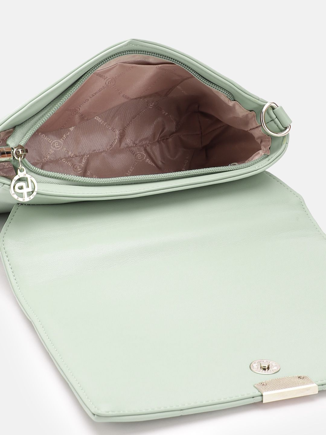 Lino Perros Women Textured Structured Sling Bag with Quilted Detail