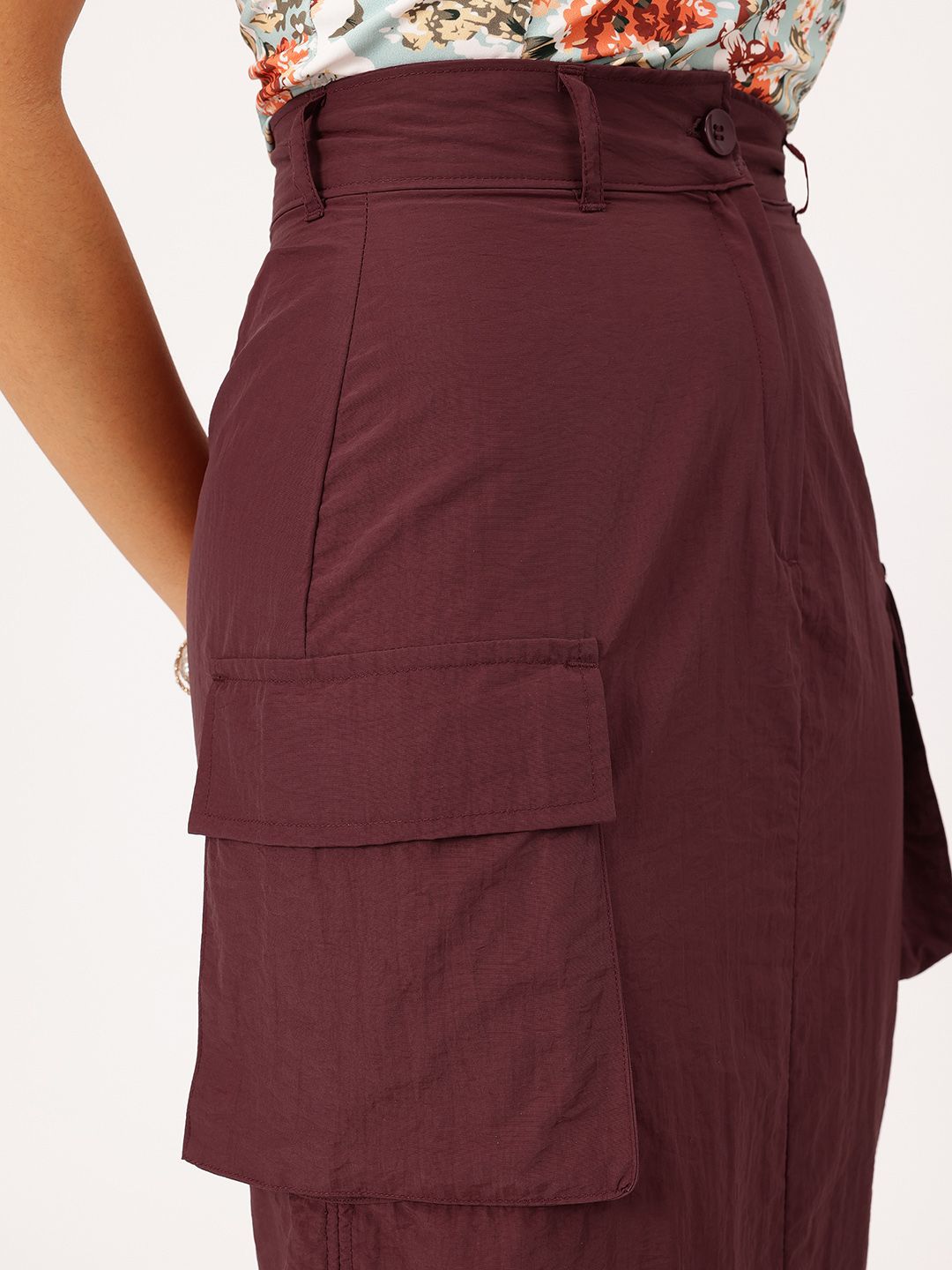 DressBerry Cute & Comfy Boxy Pocket Straight Midi Skirt