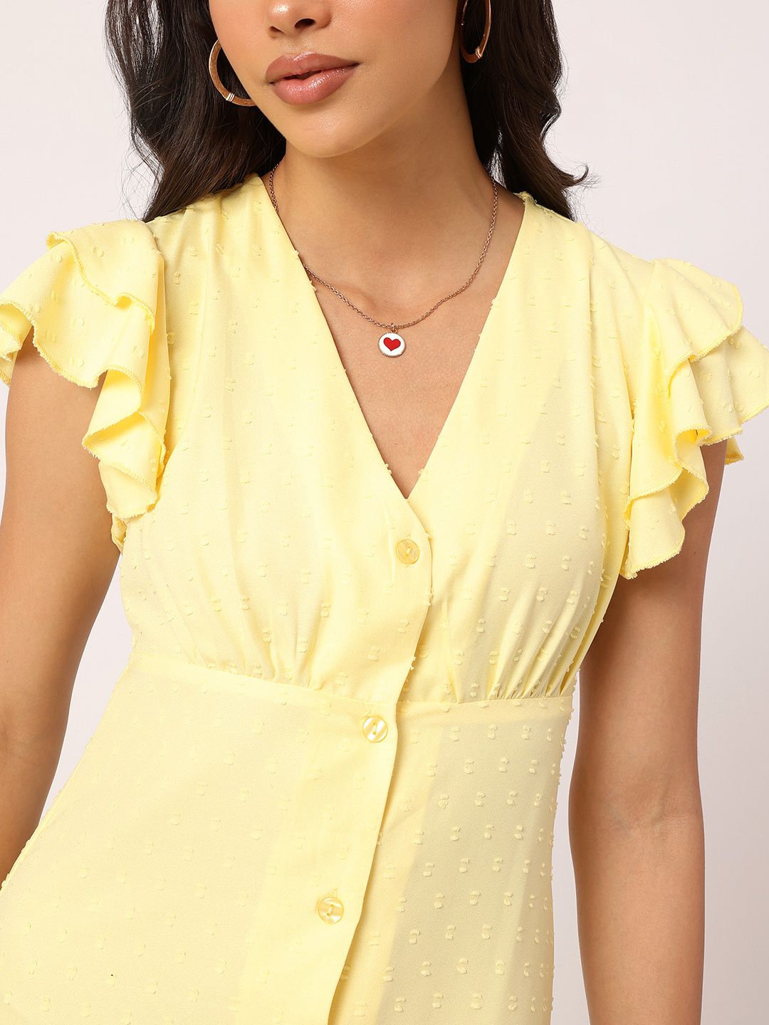 DressBerry Girly Glam Dobby Weave Styled Back A-Line Mini Dress