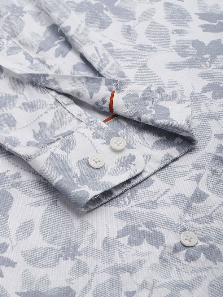 Park Avenue Pure Cotton Slim Fit Floral Printed Casual Shirt