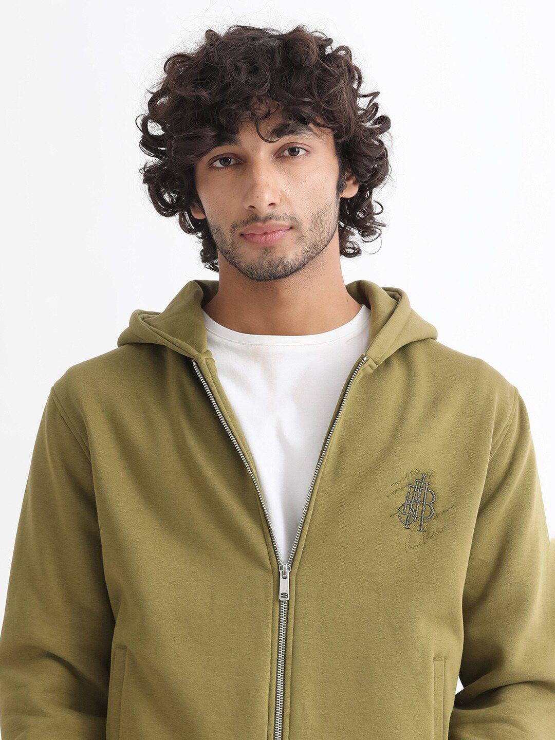 RARE RABBIT Men Scribble Graphic Print Hooded Sweatshirt