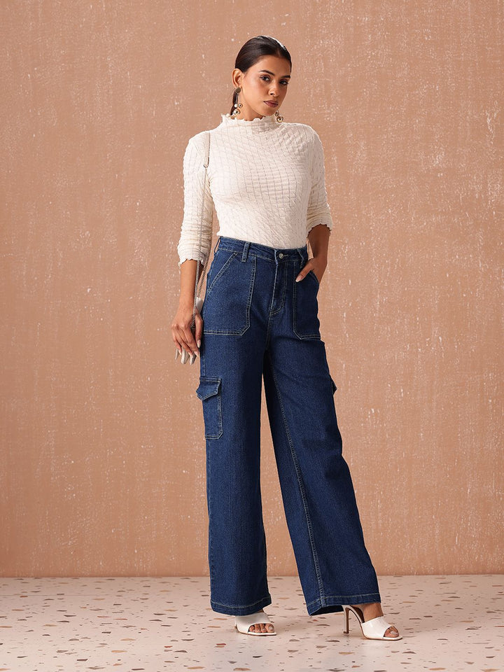 all about you Women Wide Leg High-Rise Stretchable Jeans