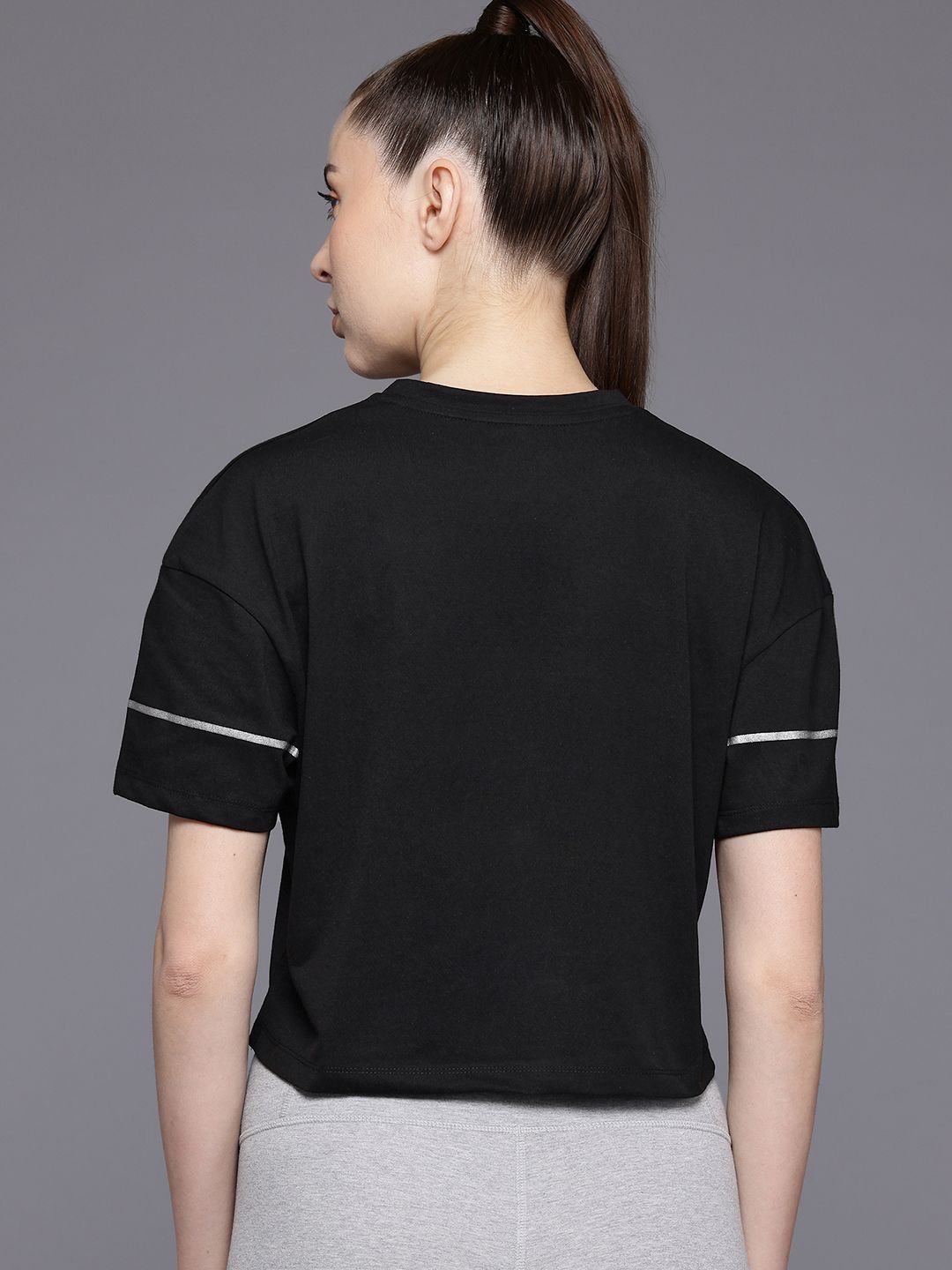 HRX by Hrithik Roshan Women Striped Relaxed Fit T-shirt