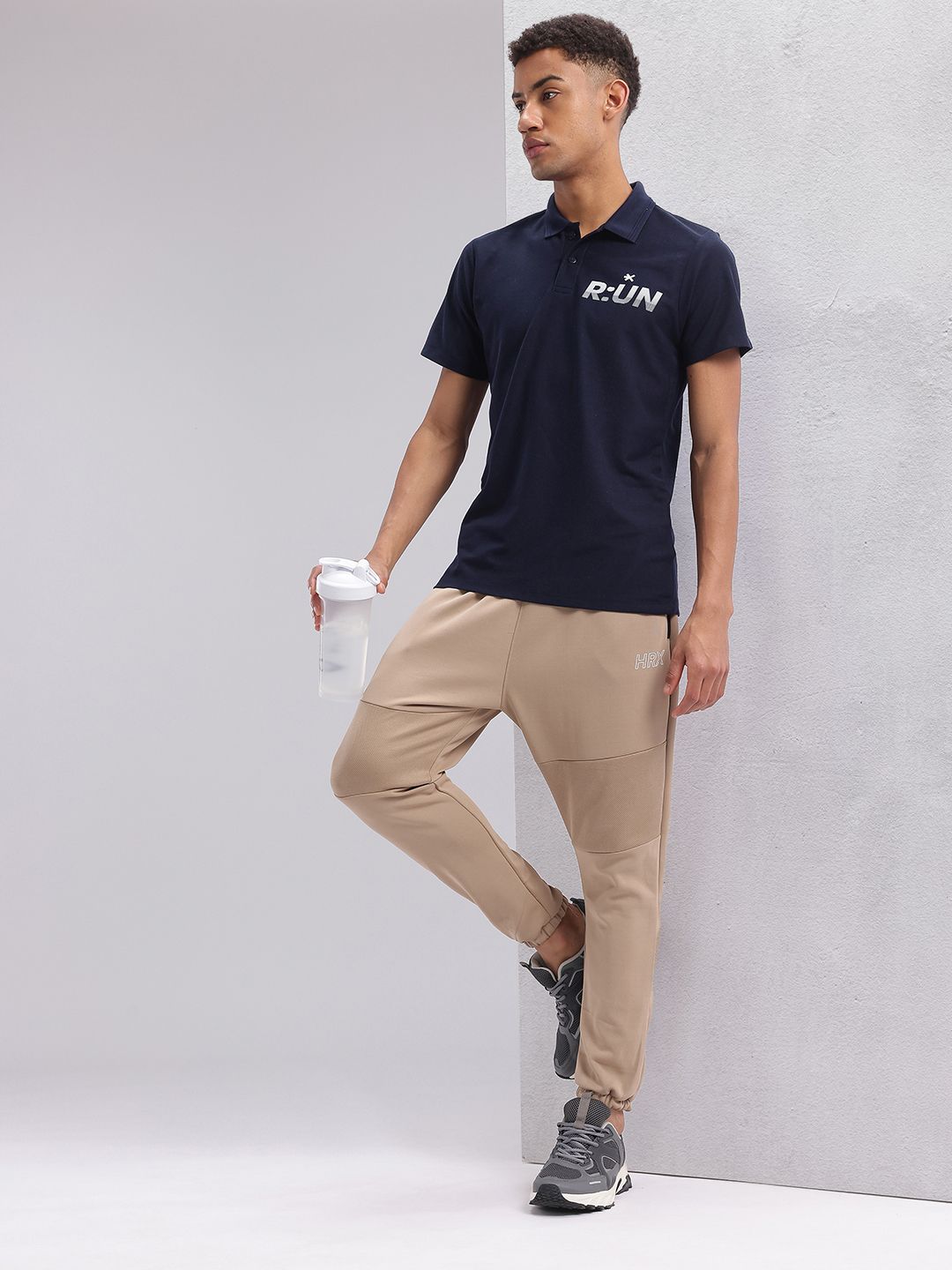 HRX by Hrithik Roshan Typography Printed Polo Collar Running T-shirt