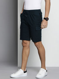 The Indian Garage Co Men Linen Cotton Slim Fit Cargo Shorts