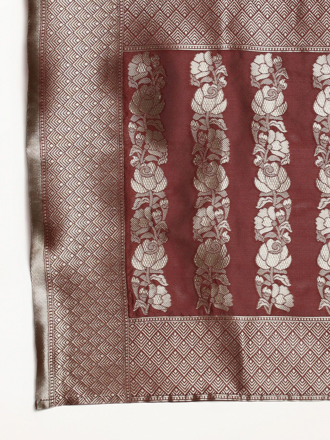 Anouk Zari Woven Design Kurta with Trousers & Dupatta
