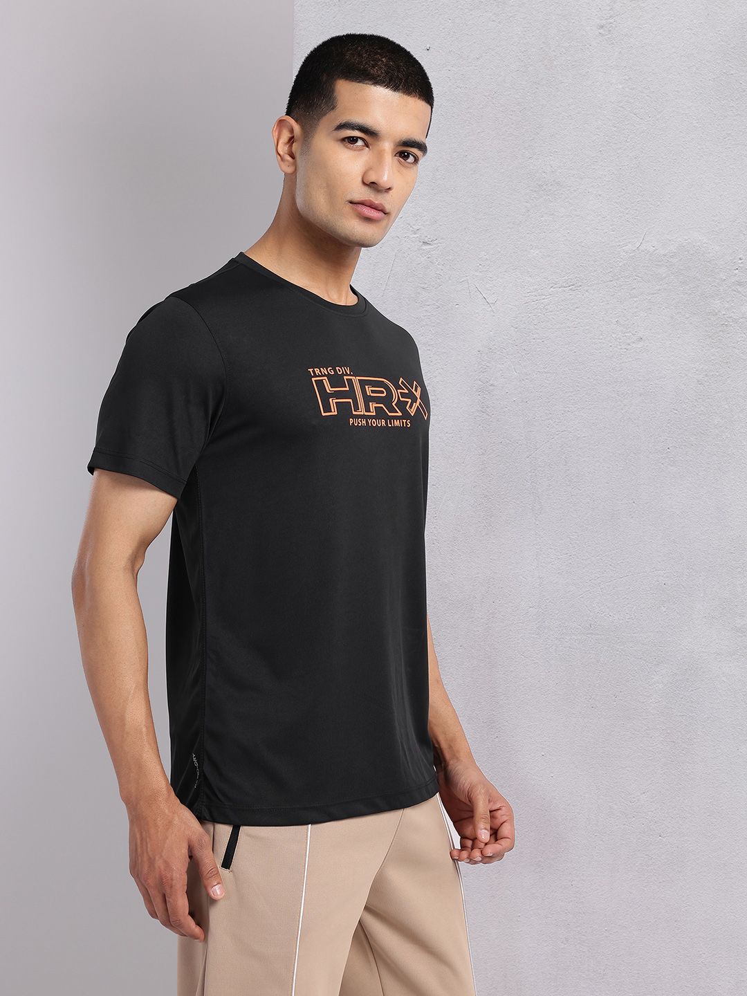 HRX by Hrithik Roshan Brand Logo Printed Rapid-Dry Training T-shirt