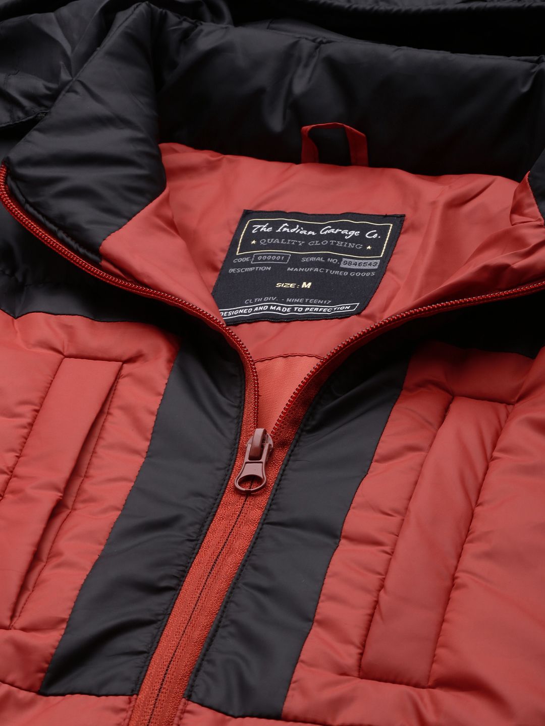The Indian Garage Co Men Colourblocked Detachable Hood Padded Jacket