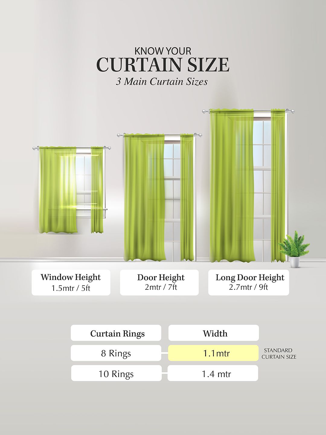 HOSTA HOMES Cream-Coloured Long Door Curtain