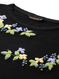 Pullover bunga bersulam sulaman