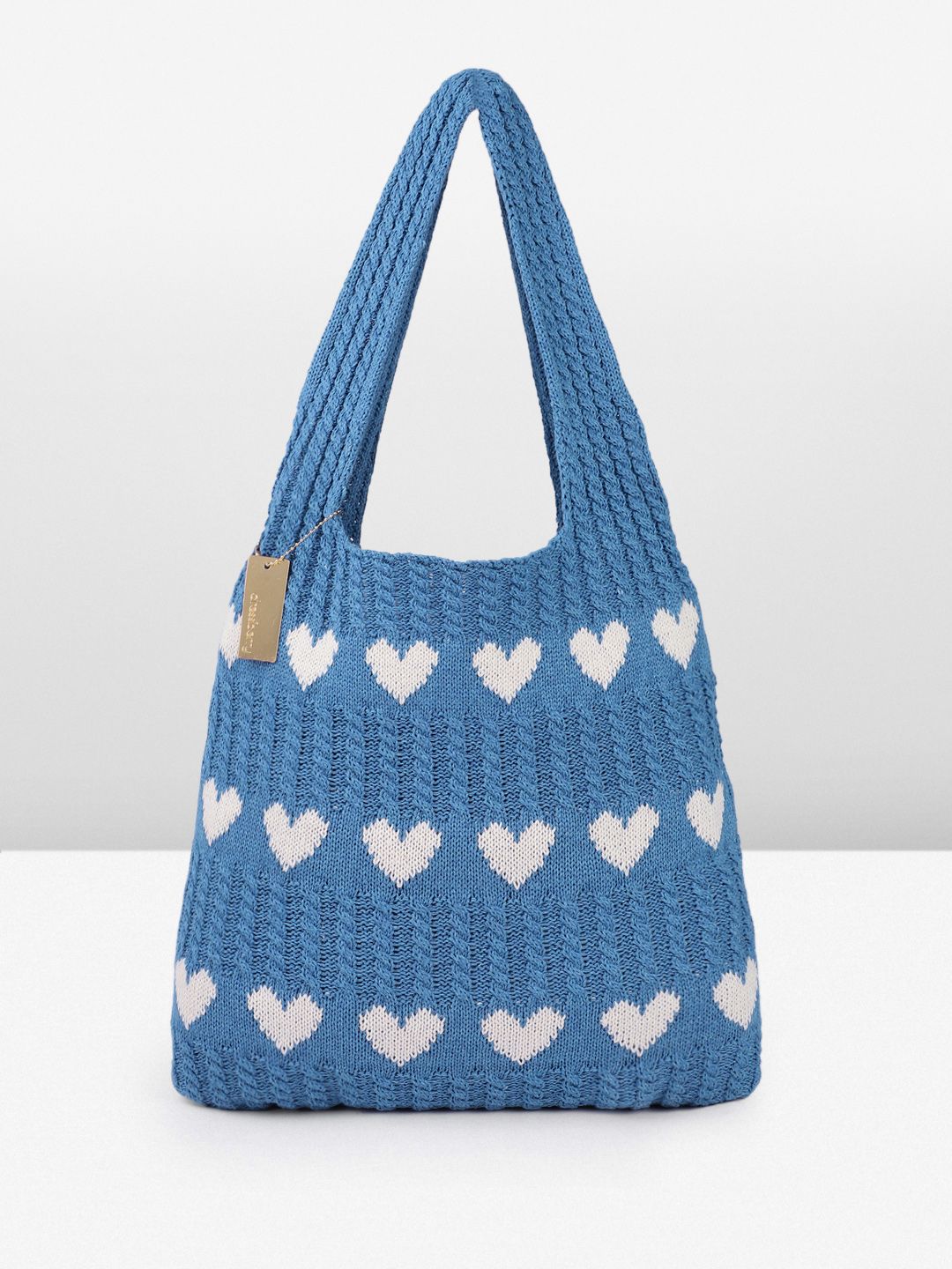 DressBerry Heart Crocheted Shopper Tote Bag