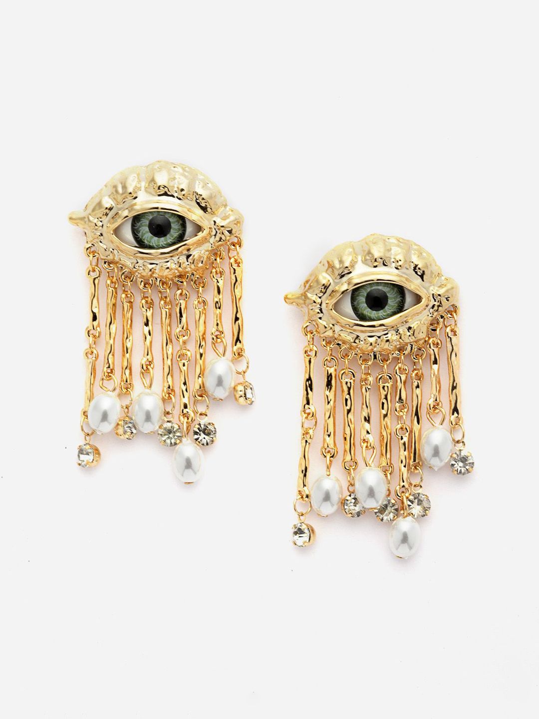 PANASH Brass Contemporary Drop Earrings