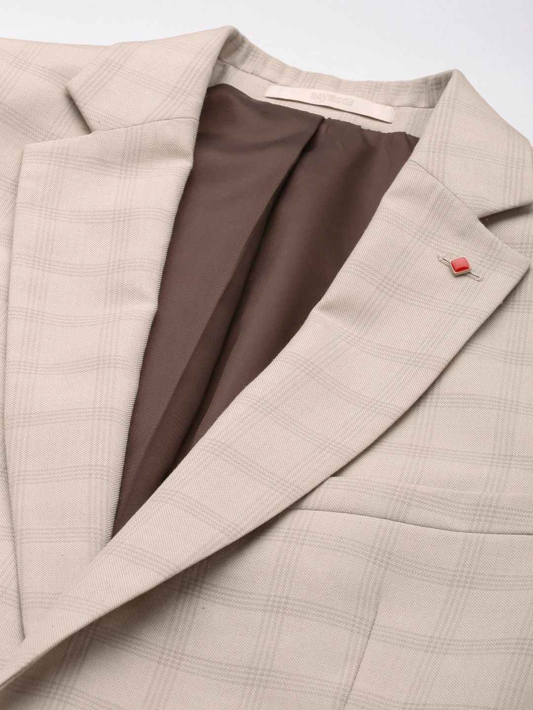 Raymond Contemporary Fit Single-Breasted Checked Formal Blazers