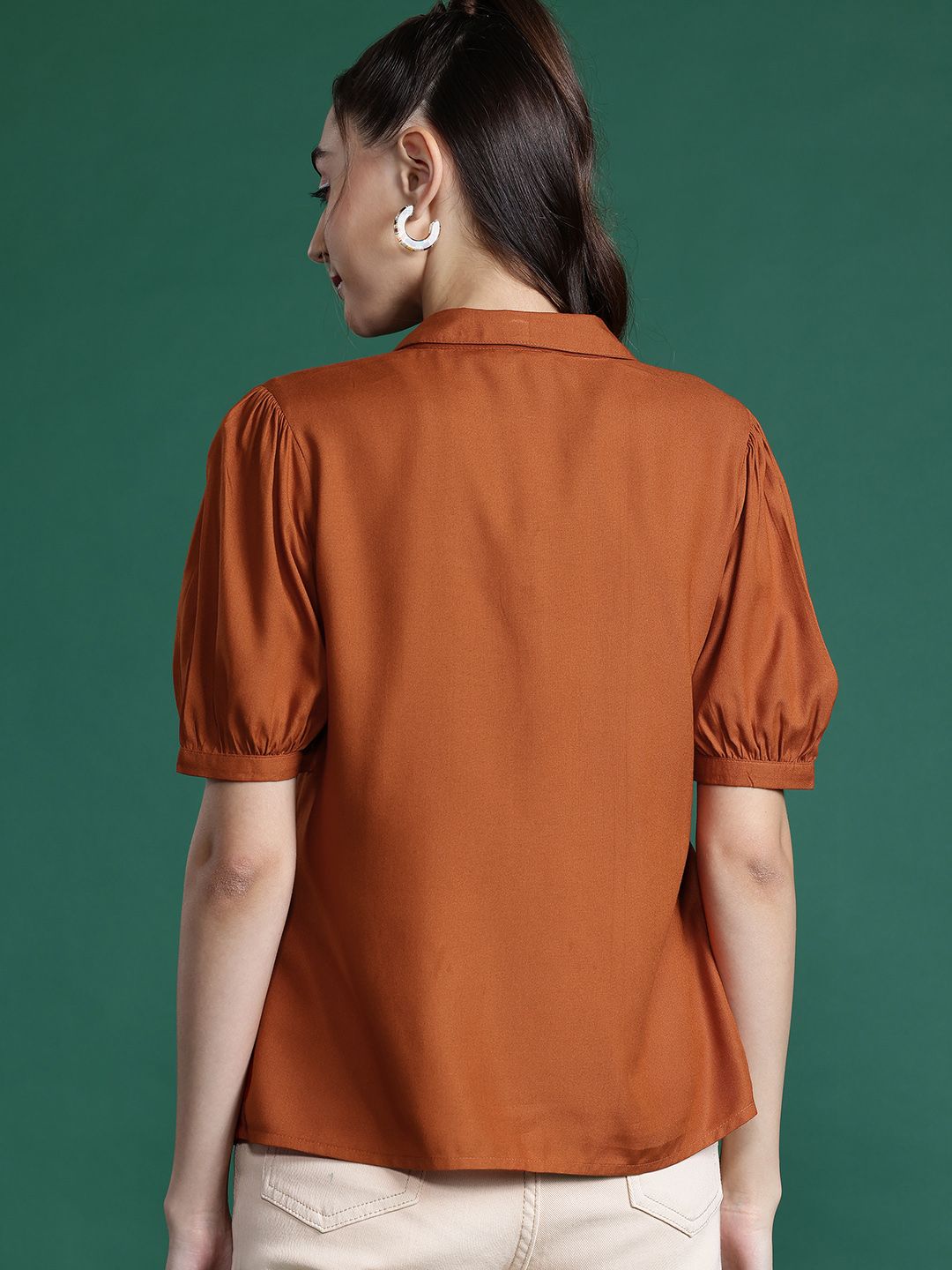 DressBerry Puff Sleeves Casual Shirt
