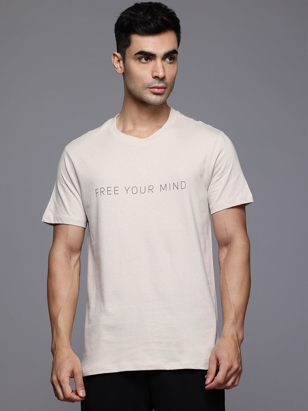 HRX by Hrithik Roshan Men Relaxed Fit Pure Cotton Yoga T-shirt