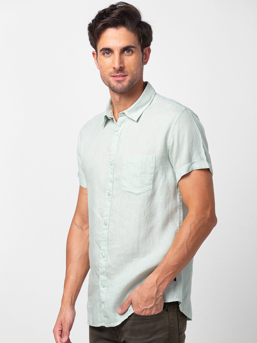 SPYKAR Men Casual Linen Shirt