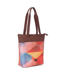 ZOUK Printed Shopper Jute Tote Bag