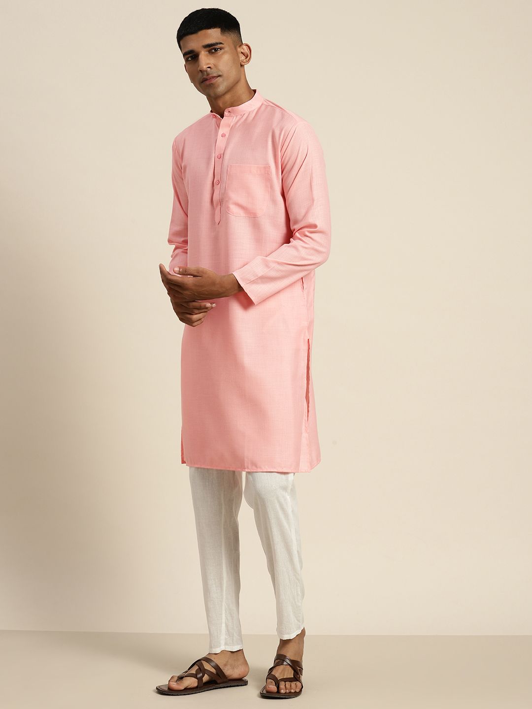 SOJANYA Mandarin Collar Pastel Kurta