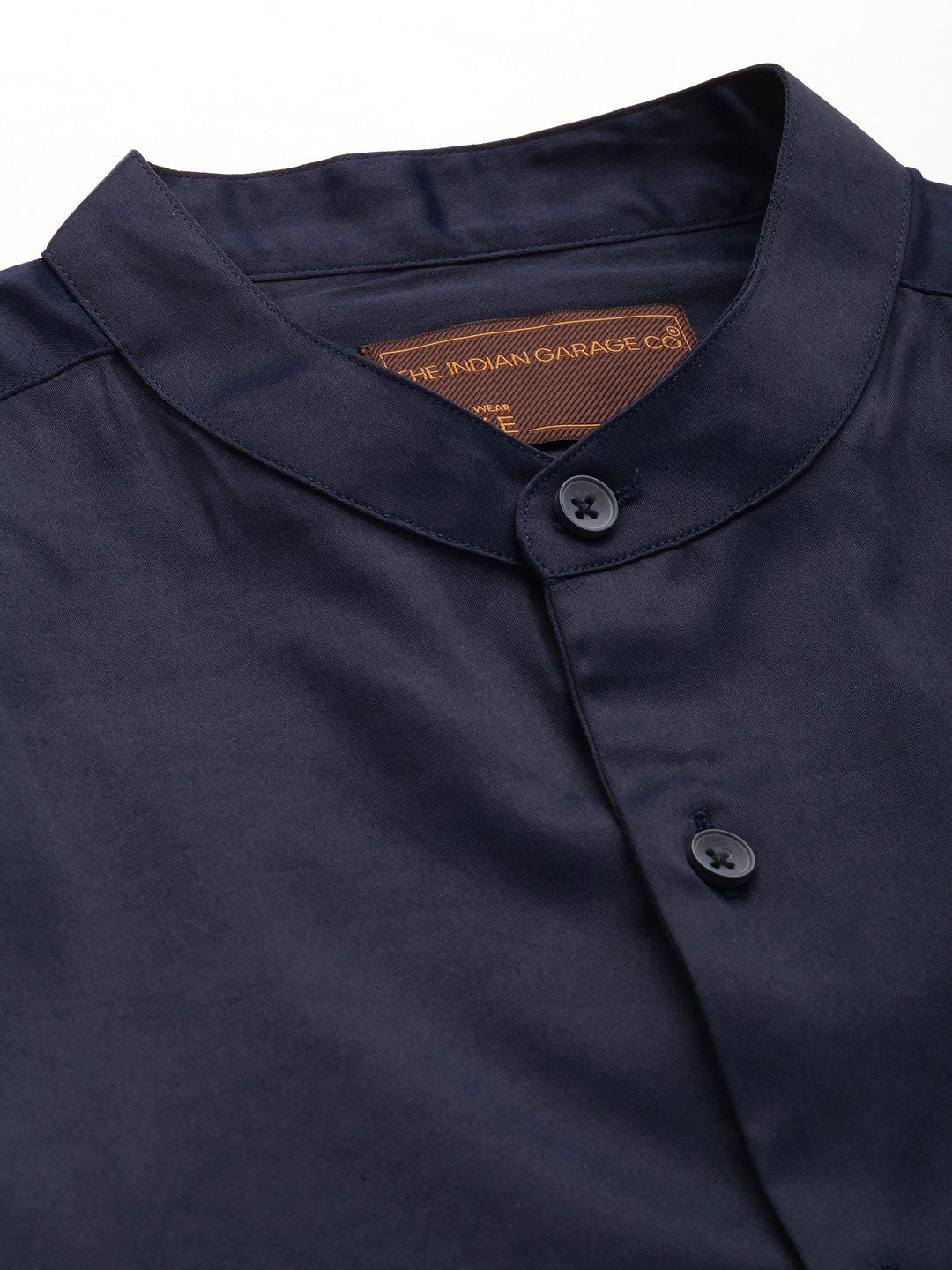 The Indian Garage Co. X Luxe Men Slim Fit Mandarin Collar Formal Shirt
