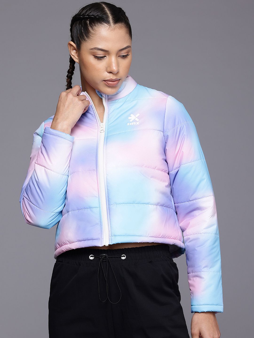 HRX by Hrithik Roshan Dyed Crop Padded Lifestyle Jacket