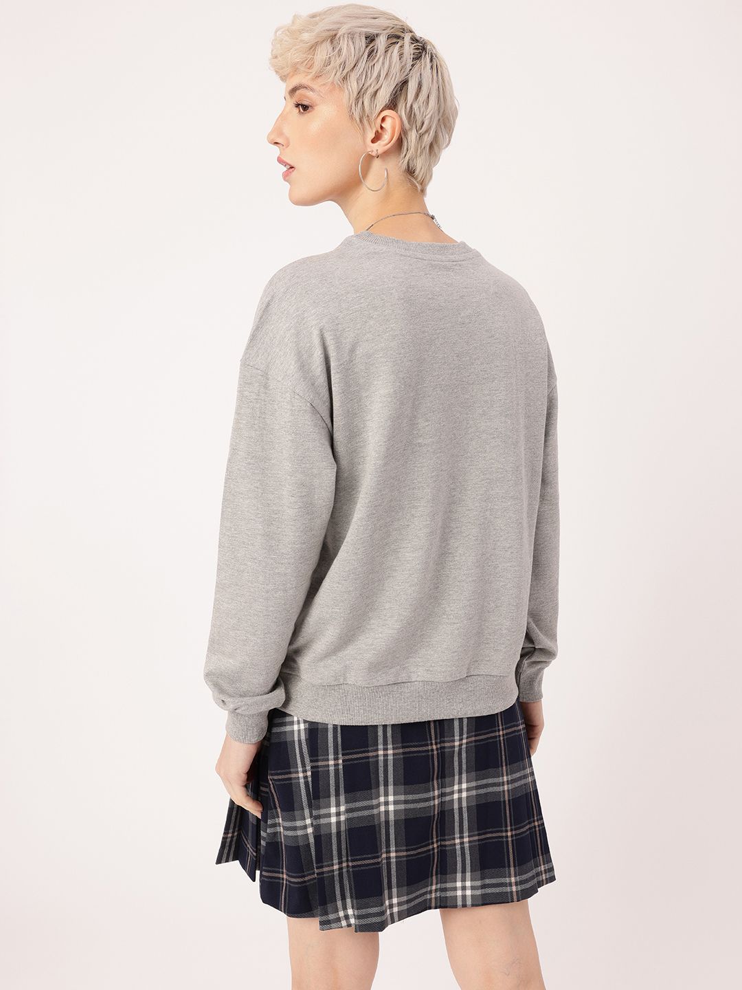 DressBerry Printed Cotton Terry Relaxed Fit Sweatshirt