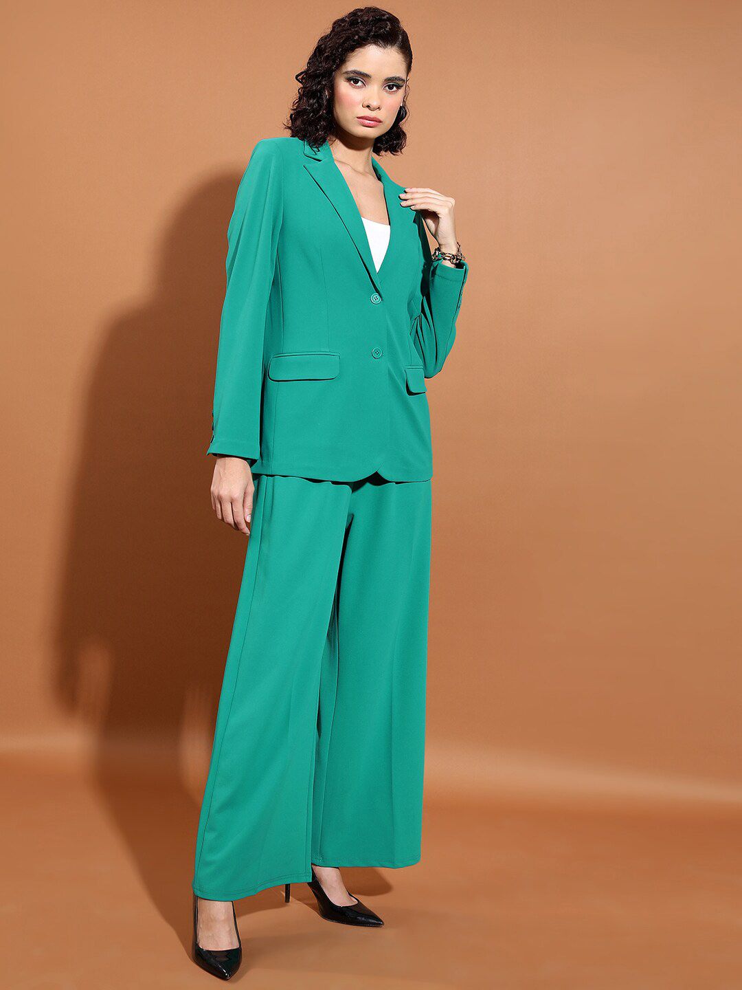 Tokyo Talkies Classic Blazer With Straight Pant Co-Ords