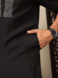 House of Pataudi Yoke Design Thread Work Rozana Kurta