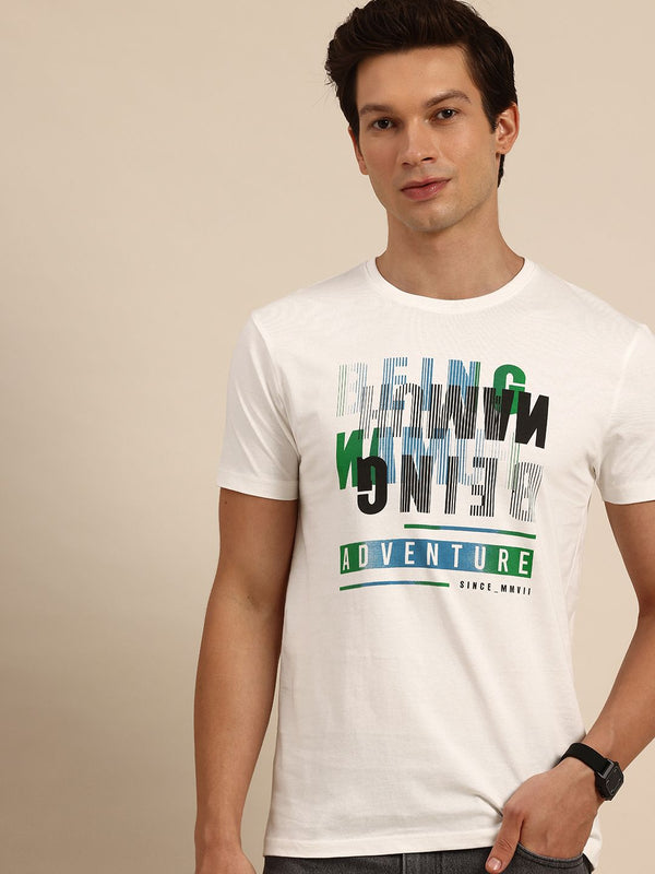 Being Human Pure Cotton Typography Printed Slim Fit T-shirt