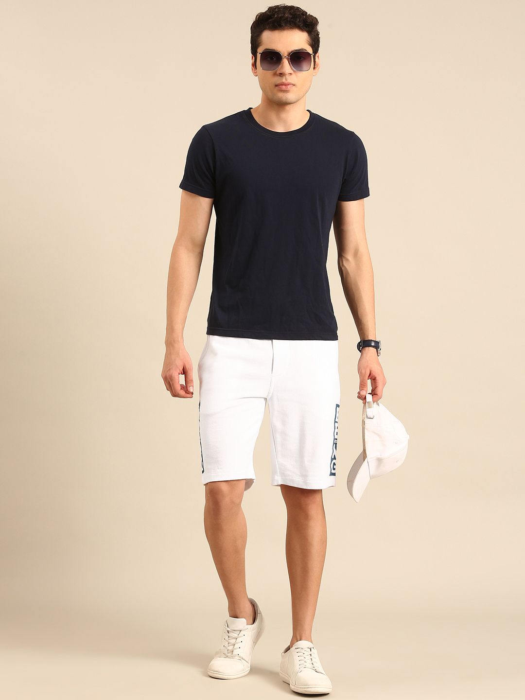 Being Human Men Pure Cotton Brand Logo Printed Regular Shorts
