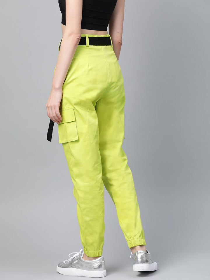 STREET 9 Women Lime Green Cargos