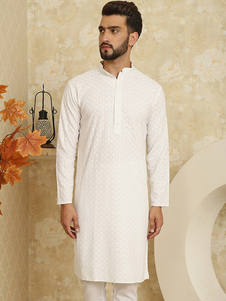 SOJANYA Kurta Straight Cotton Sulam Geometrik