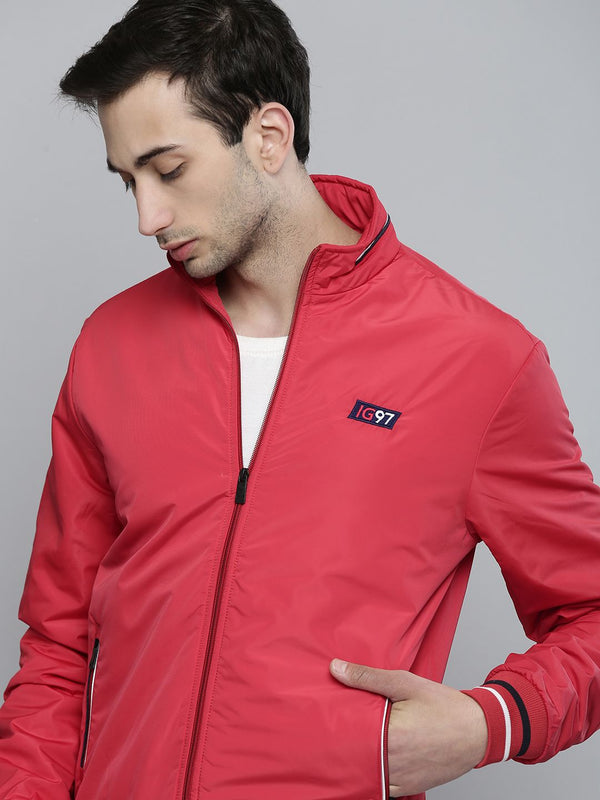 The Indian Garage Co Men Zip-Front Slim Fit Bomber Jacket