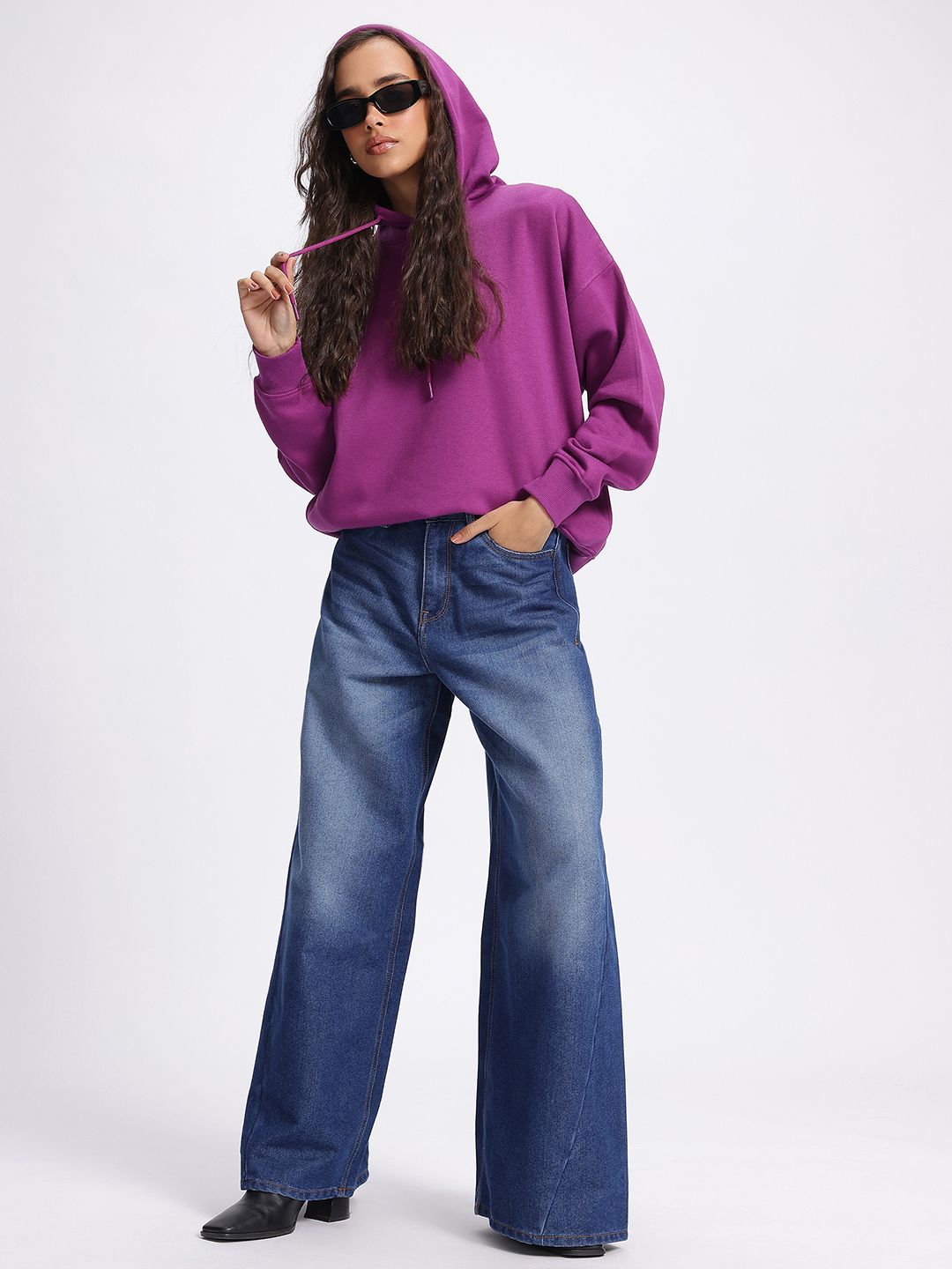 DressBerry Back Printed Hooded Sweatshirt