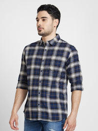 SPYKAR Tartan Checked Cotton Classic Opaque Casual Shirt