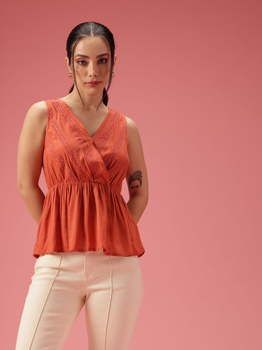 DressBerry Lace Inserts A-line Top