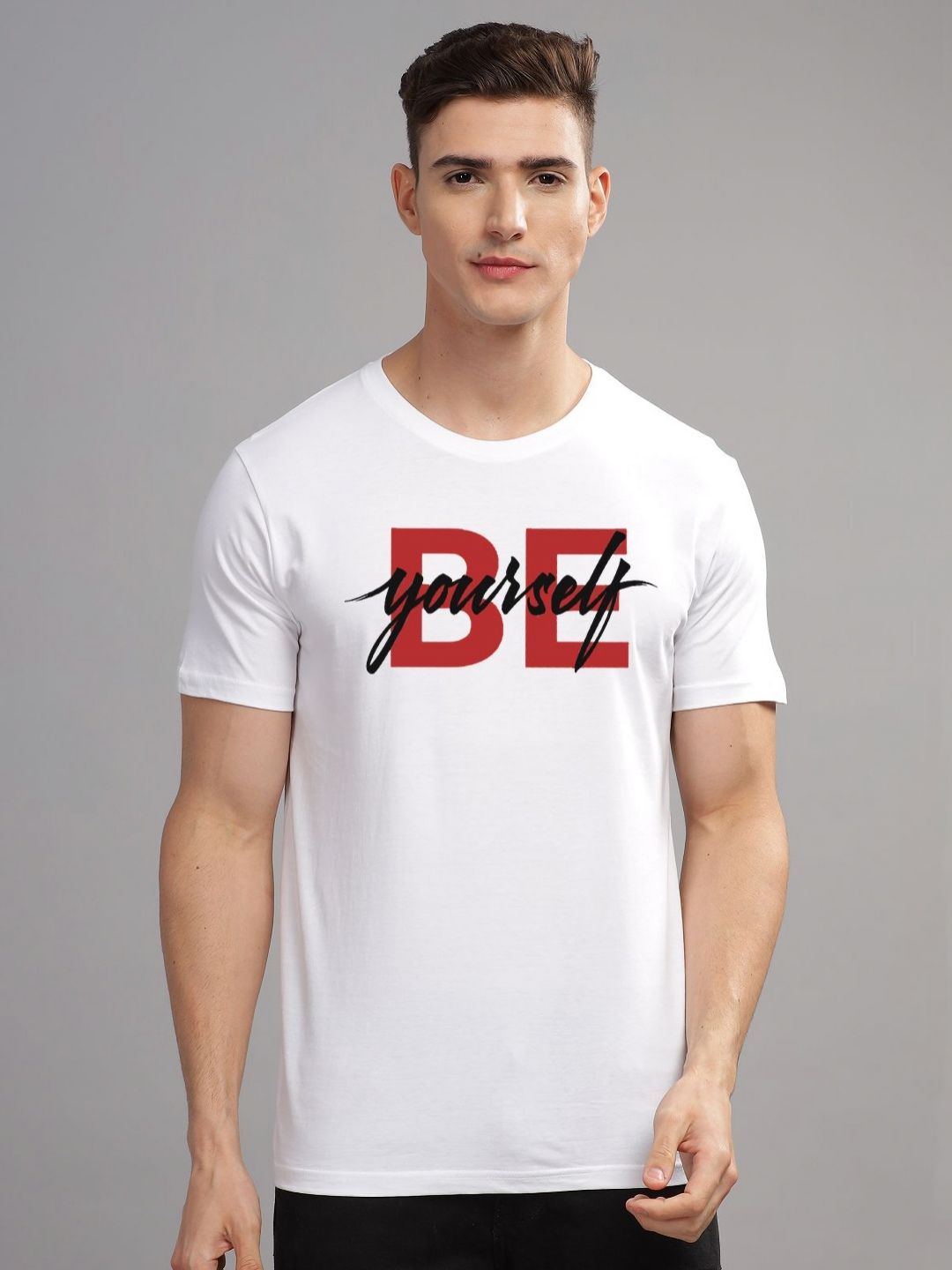 ADRO Men Printed Applique T-shirt