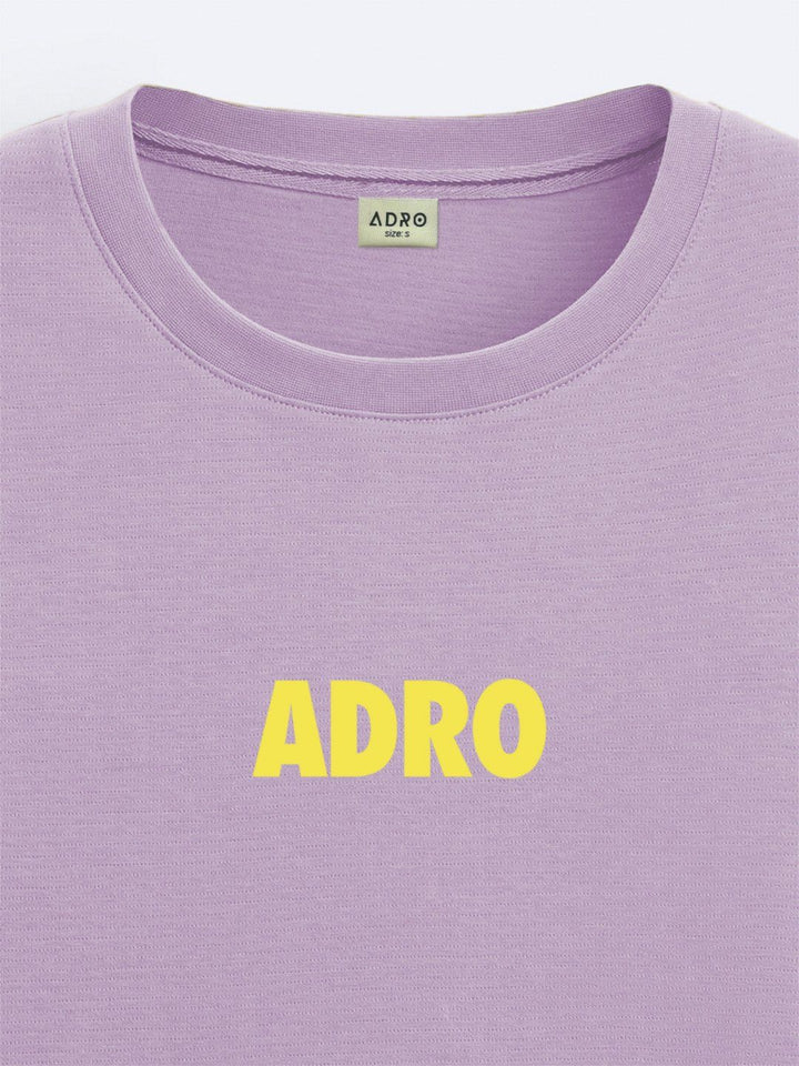 ADRO Men Typography Printed V-Neck Extended Sleeves Raw Edge T-shirt