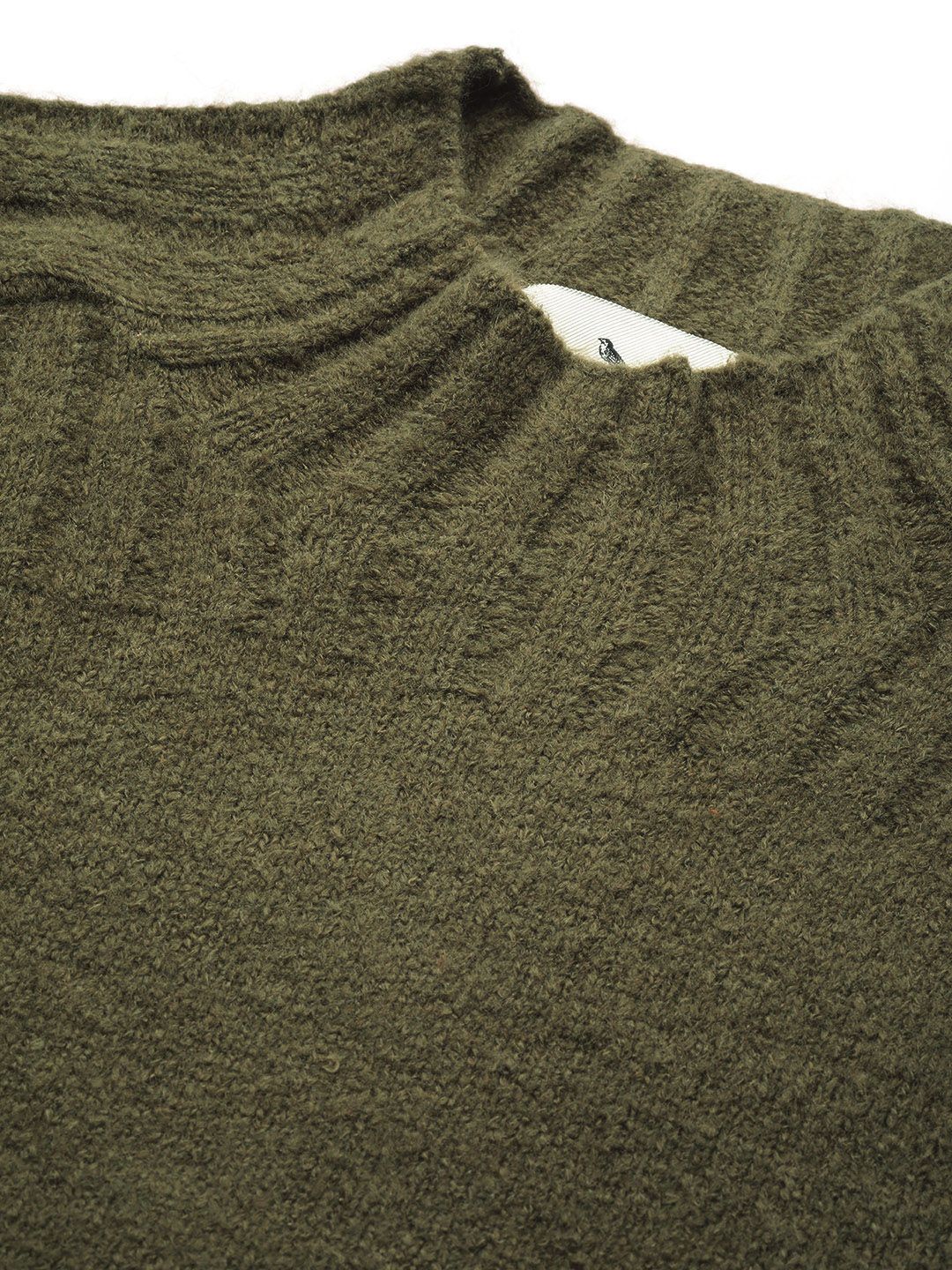 Mr Bowerbird Men Olive Green Solid Pullover