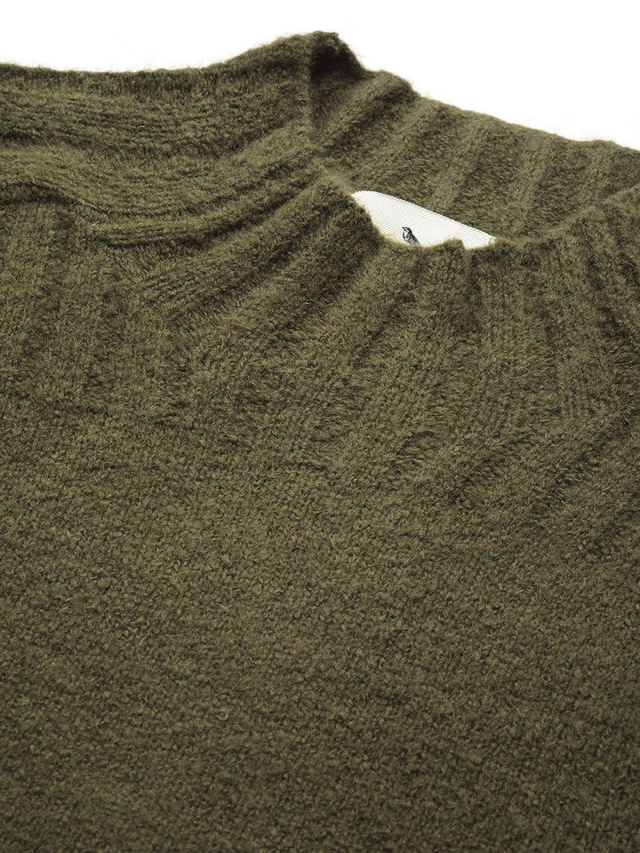 Mr Bowerbird Men Olive Green Solid Pullover