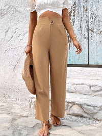 DressBerry Women Textured High-Rise Trousers